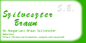 szilveszter braun business card